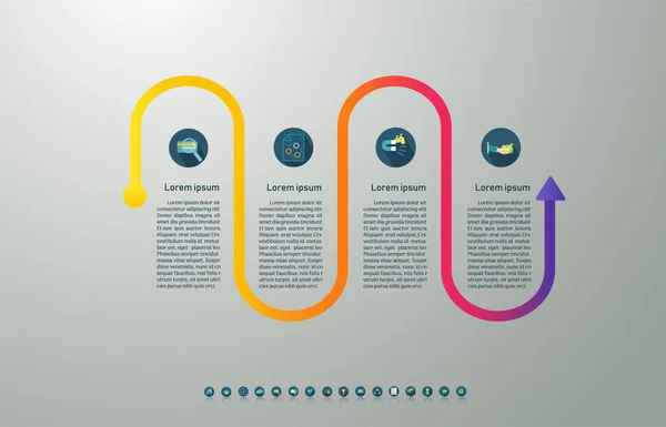 Diseño Plantilla Negocio Opciones Pasos Elemento Gráfico Infográfico Con Fecha — Archivo Imágenes Vectoriales