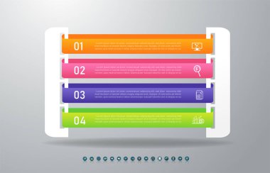 Sunumlar için yer tarihli İş şablonu bilgi grafiği öğesi dizayn et.