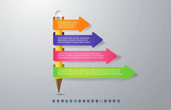 Diseño Elemento Gráfico Infográfico Plantilla Negocio Con Fecha Lugar Para — Vector de stock