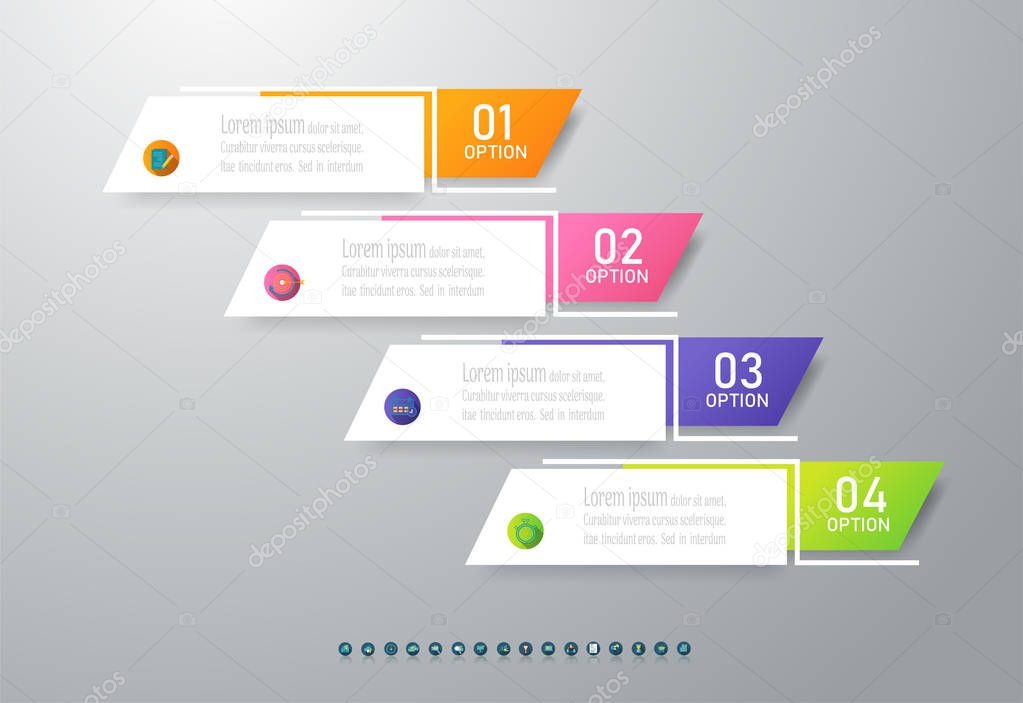 Design Business template infographic chart element with place date for presentations.