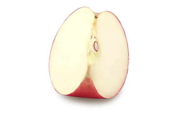 Świeże Pół Jabłko Izolowane Białym Tle Ścieżką Wycinania — Zdjęcie stockowe