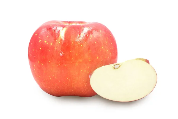 Pomme Fraîche Isolée Sur Fond Blanc Avec Chemin Coupe — Photo