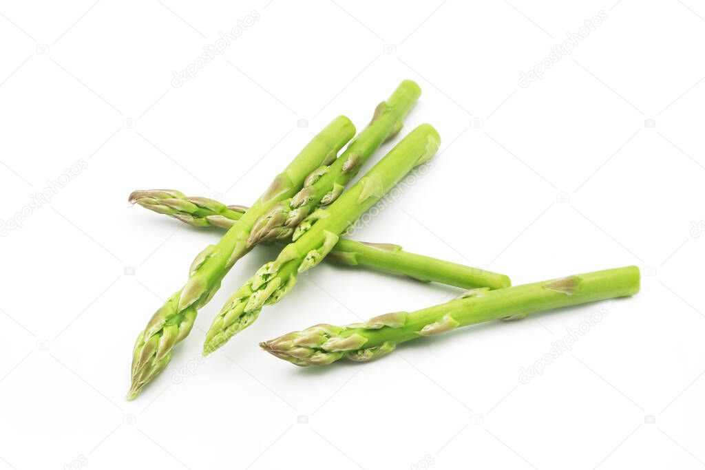 Fresh asparagus vegetable isolated on white background. 