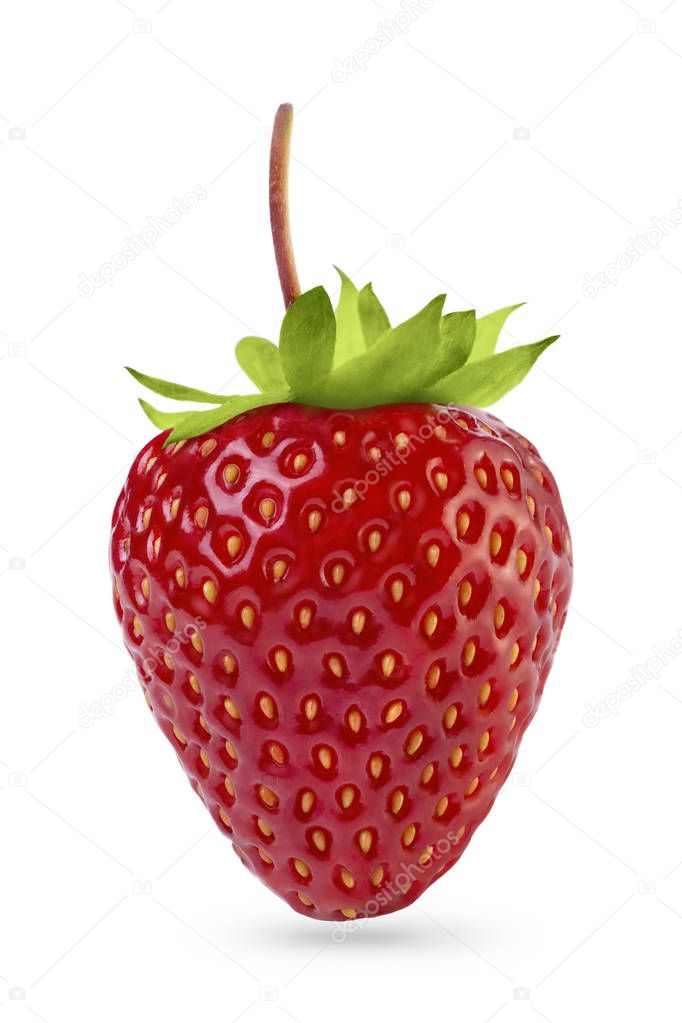 Red strawberry isolated on white background