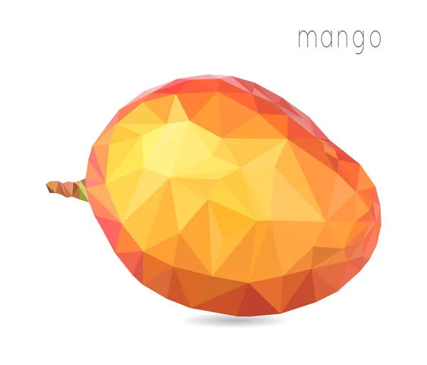 Mango, geometrik poligonal meyve, üçgenler, vektör çizim