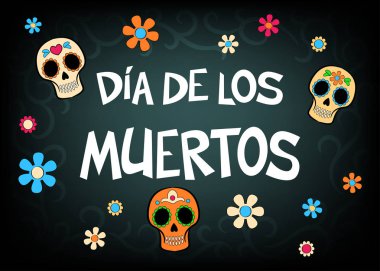 Ölü ya da Dia de los muertos gün için Meksika tatil vektör çizim