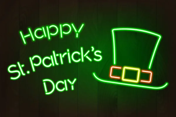 Patrick Day Leuchtreklame Lichtbanner — Stockvektor