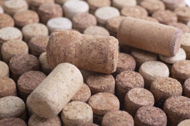 Farklı şarap şişesi mantarlarının arka plan deseni