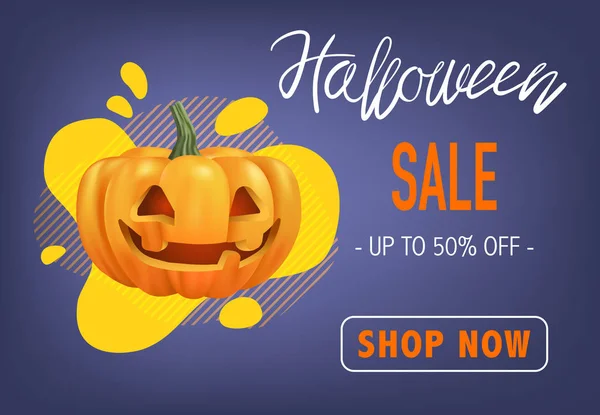 Happy Halloween sale banner or party invitation background with — Stock Vector