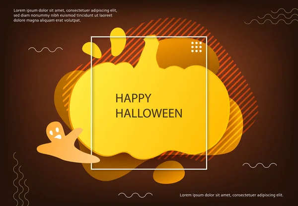 Joyeux Halloween bannière, carte de voeux, fond. Illust vectoriel — Image vectorielle