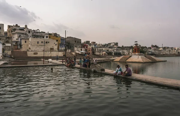 Αρχαία Πόλη Pushkar Στην Άκρη Της Ερήμου Thar Στο Rajasthan — Φωτογραφία Αρχείου