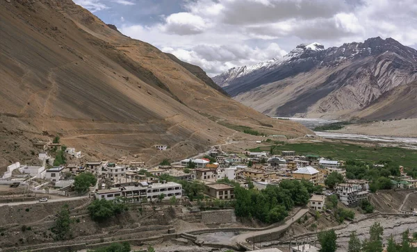 Ciudad Kaza Sede Del Remoto Valle Spiti Himalaya Occidental — Foto de Stock
