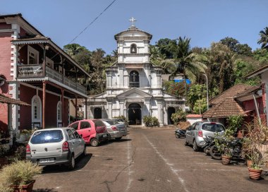 Panaji 'deki eski Portekiz mahallesi. Goa