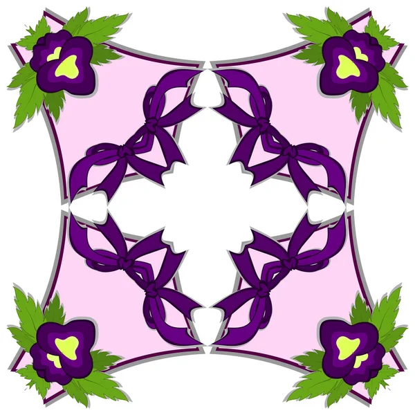 Калейдоскоп ілюстрації - фіолетова квітка панцирів — стокове фото