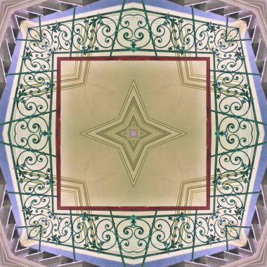 Fotoğraf Kaleidoscope-onarım sonra St Petersburg eski bir yerleşim binasının girişinde dövme iç merdiven.