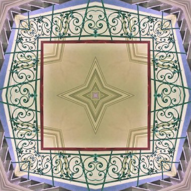 Fotoğraf Kaleidoscope-onarım sonra St Petersburg eski bir yerleşim binasının girişinde dövme iç merdiven.