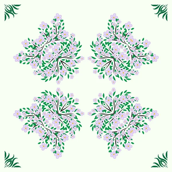 Collage de ilustración, patrón. Un árbol delgado esparcido con enormes flores de color lila y doblado desde el peso de la magnífica corona . — Foto de Stock