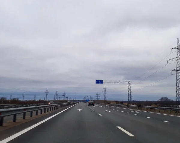 Road Highway Highway Stretches Horizon View Car Window Journey Way — Stock Photo, Image