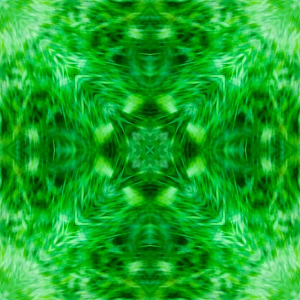 Computergrafik Illustration Ein Quadratisches Muster Kaleidoskop Verschiedenen Grüntönen Smaragd Magisch — Stockfoto