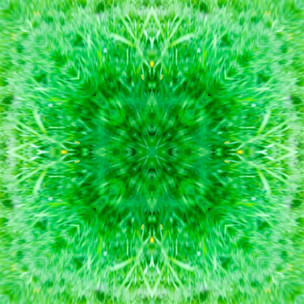 Computer Graphics Illustration Square Pattern Kaleidoscope Different Shades Green Emerald — Stock Photo, Image