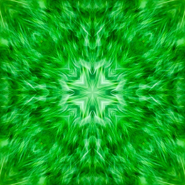 Computer Graphics Illustration Square Pattern Kaleidoscope Different Shades Green Emerald — Stock Photo, Image