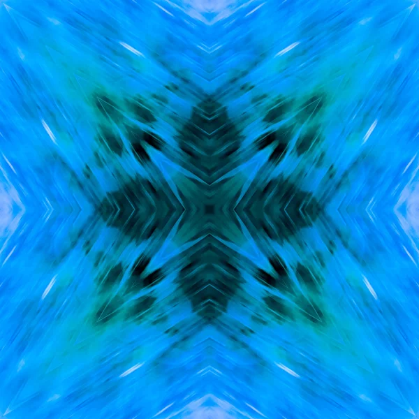 Computergrafik Muster Kaleidoskop Nahtlose Surreale Magische Textur Blautönen Die Fliese — Stockfoto