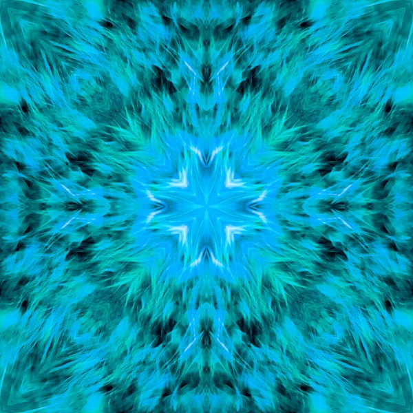 Computergrafik Muster Kaleidoskop Nahtlose Surreale Magische Textur Blautönen Die Fliese — Stockfoto