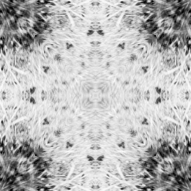 Bilgisayar grafikleri, desen - kaleydoskop, gri tonlarda kusursuz gerçeküstü sihir dokusu. Fayans kare. Bir site veya blog için arkaplan, tekstil, duvar kağıdı, ambalaj için çizim.