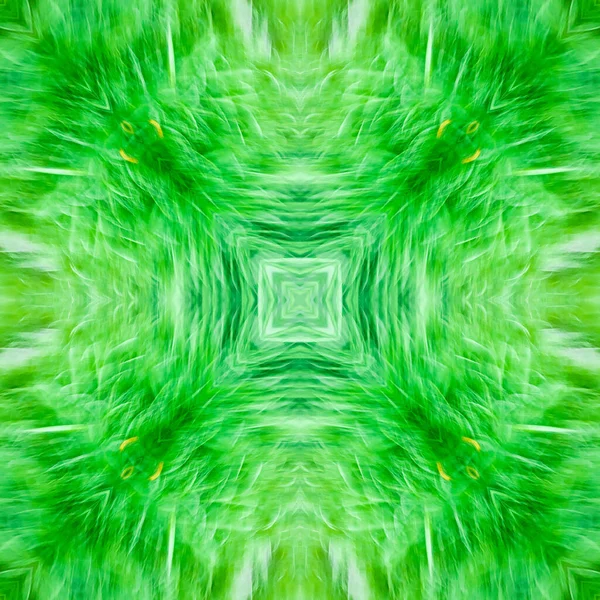 Computação Gráfica Ilustração Modelo Quadrado Caleidoscópio Sombras Diferentes Verde Esmeralda — Fotografia de Stock