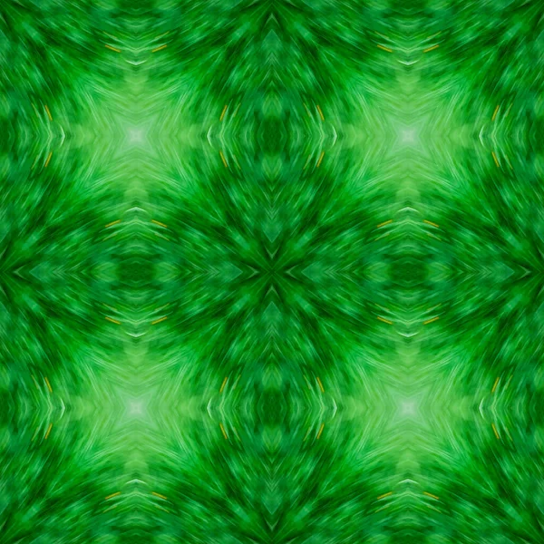 コンピュータグラフィックス イラスト 正方形のパターン 緑の異なる色合いの万華鏡 エメラルドだ 魔法で超現実的でパッチワーク — ストック写真