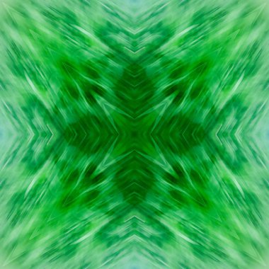 Bilgisayar grafikleri, illüstrasyon - kare desen, yeşilin farklı tonlarında kaleydoskop. Zümrüt Sihir, gerçeküstü, yama işi