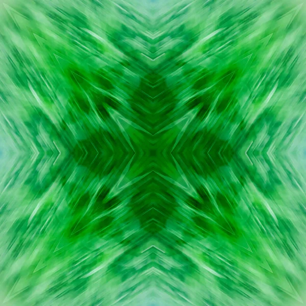 Computer Graphics Illustration Square Pattern Kaleidoscope Different Shades Green Emerald — Stock Photo, Image