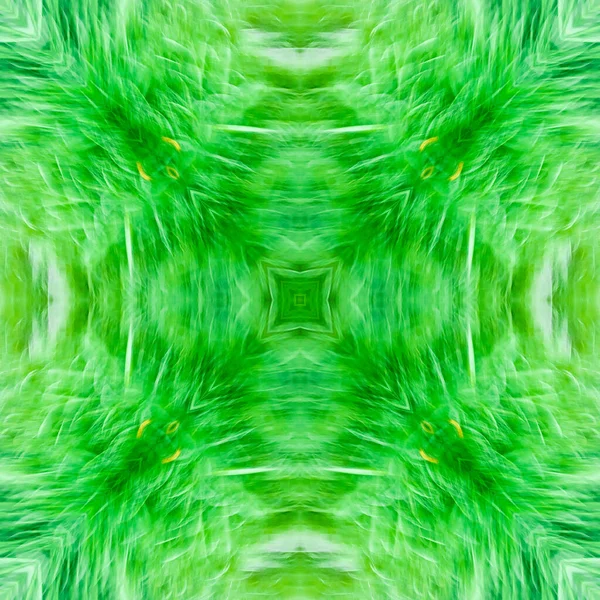 コンピュータグラフィックス、イラスト-緑の異なる色合いの正方形のパターン、万華鏡. — ストック写真