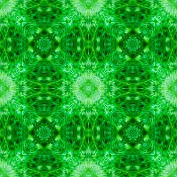 Computergrafik, Illustration - ein quadratisches Muster, Kaleidoskop in verschiedenen Grüntönen. — Stockfoto