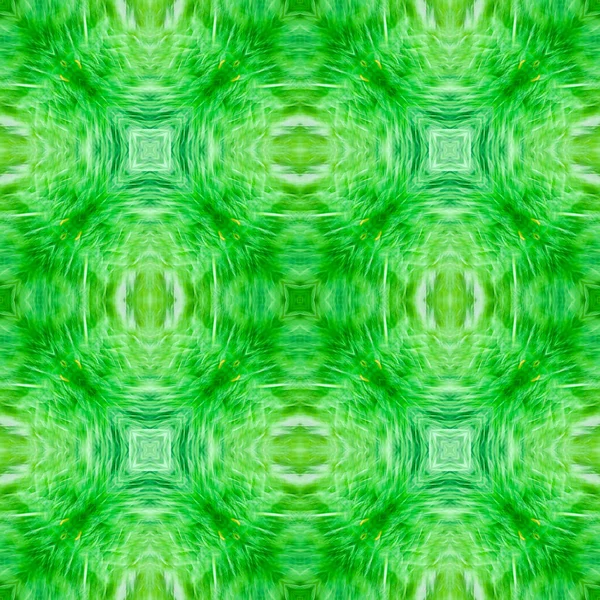 Computer graphics, illustration - a square pattern, kaleidoscope in different shades of green. — Stock Photo, Image