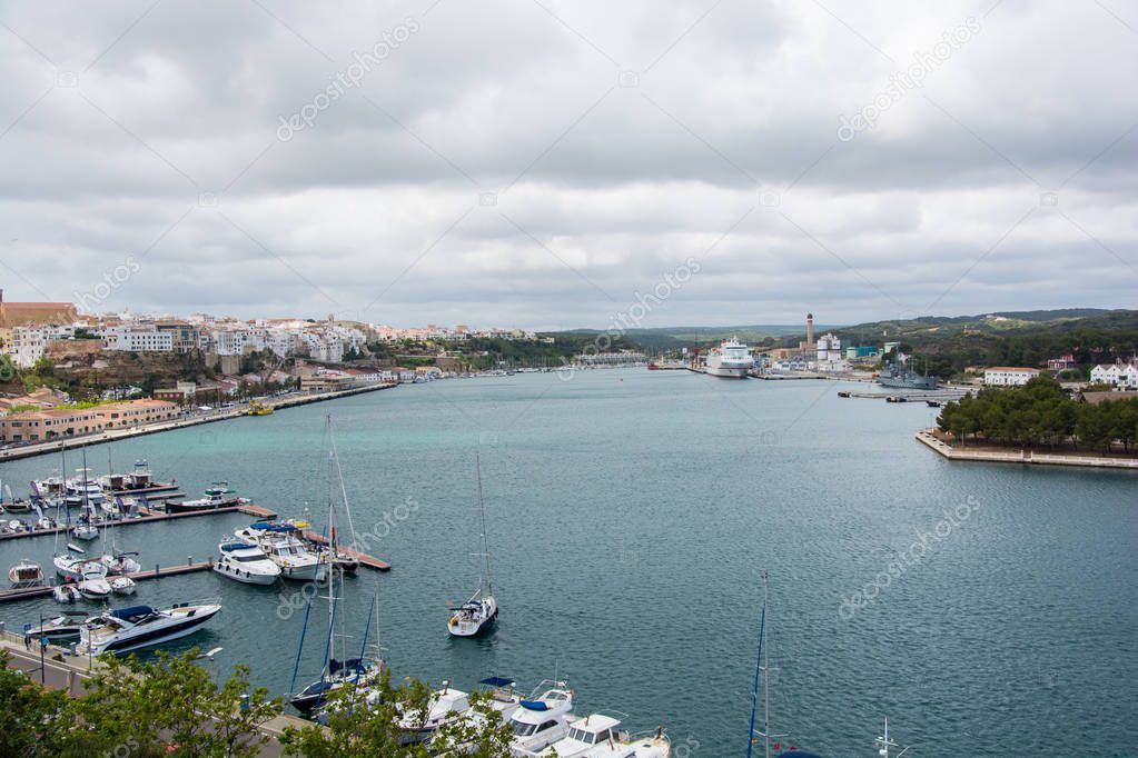 Mahon Harbour view photographed from above