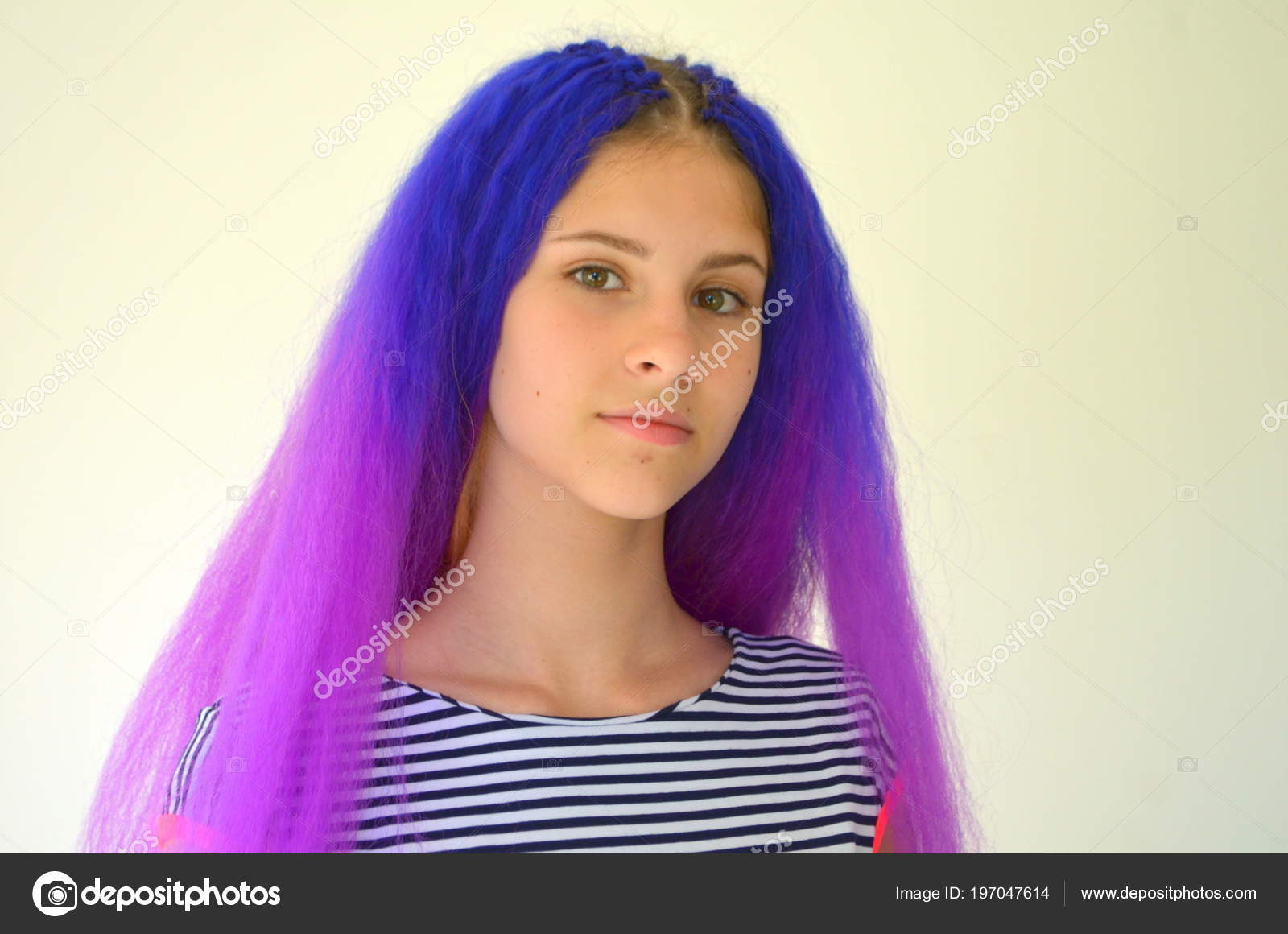 Black Girl With Blue And Purple Hair Bright Stylish Image Girl