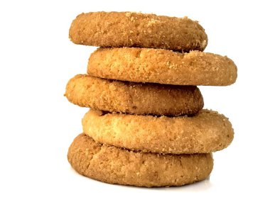 beyaz izole arka plan üzerinde çerez, pasta veya bisküvi