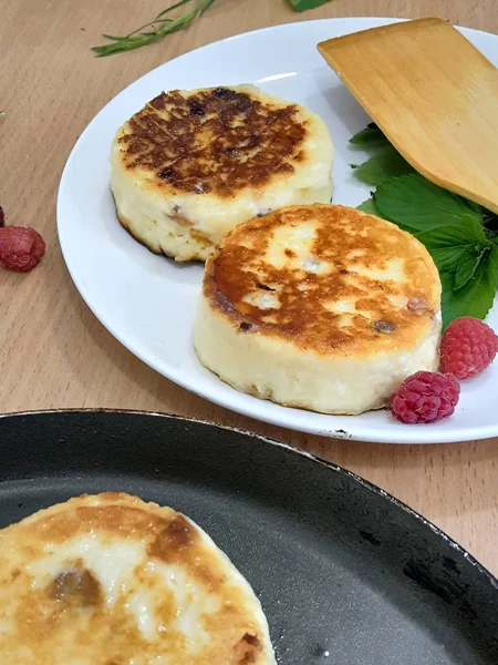 Desayuno Queso Cabaña Los Pasteles Queso Sartén — Foto de Stock