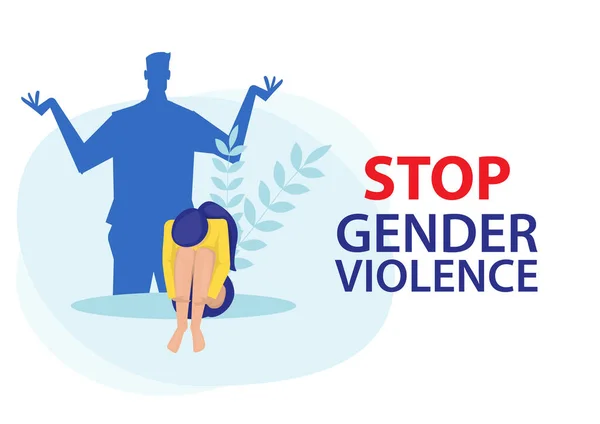 Detener Violencia Género Concepto Violencia Doméstica — Vector de stock