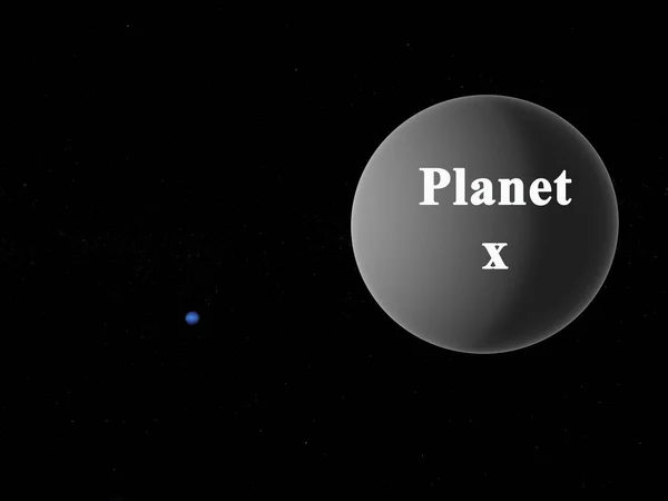 在我们太阳系的海王星后面，来自假设行星X的艺术品. — 图库照片