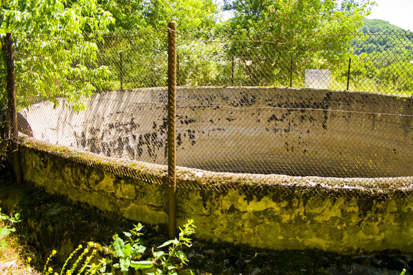 Old manure mine on a abandoned farm in Thuringia, Germany