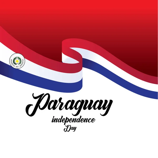 Ilustración vectorial de antecedentes para Paraguay Feliz Día de la Independencia. - Vector — Archivo Imágenes Vectoriales