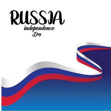 Rusya bağımsızlık günü kutlaması afiş iã§in. Rusya bayrağı. Vektör illüstrasyon. - Vektör