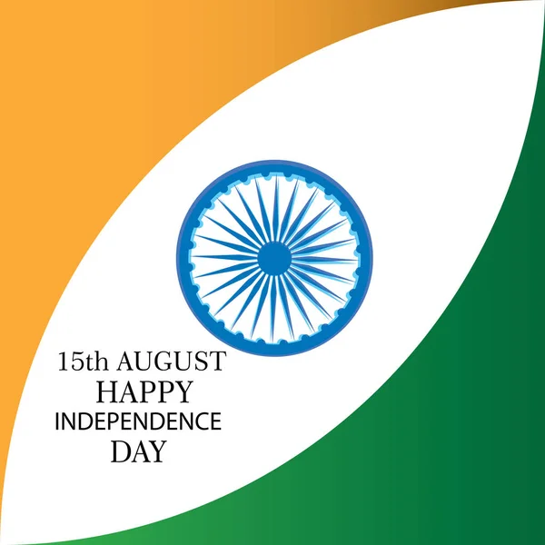 Fondo creativo de la bandera nacional india, cartel elegante, pancarta o diseño para el 15 de agosto, feliz celebración del Día de la Independencia. - Vector — Vector de stock