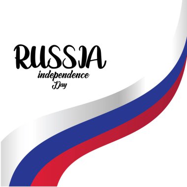 Rusya bağımsızlık günü kutlaması afiş iã§in. Rusya bayrağı. Vektör illüstrasyon. - Vektör