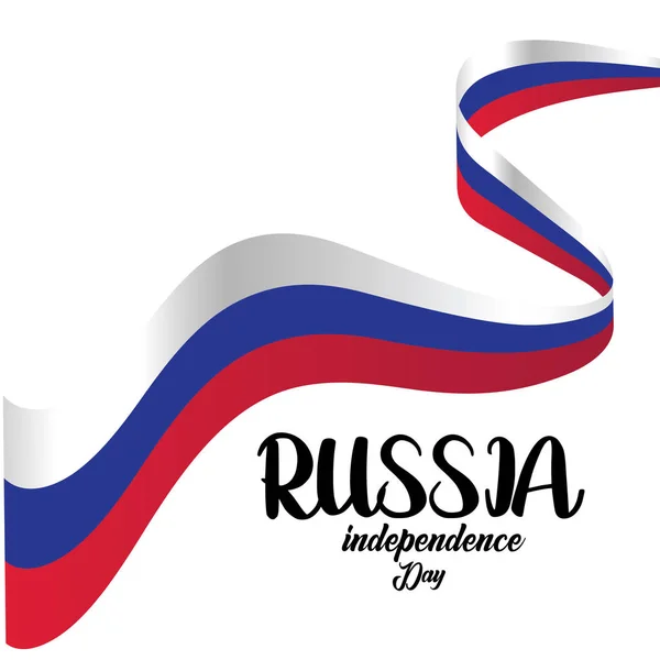 Banner ou cartaz da celebração do dia da independência da Rússia. Bandeira russa. Ilustração vetorial. - Vector —  Vetores de Stock