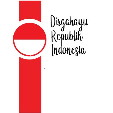 Mutlu bağımsızlık gün Endonezya çeviri. Endonezya mutlu bağımsızlık günü bayrak afişi. - Vektör