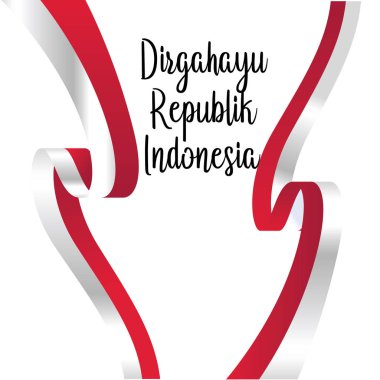 Mutlu bağımsızlık gün Endonezya çeviri. Endonezya mutlu bağımsızlık günü bayrak afişi. - Vektör