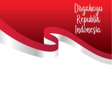 Mutlu bağımsızlık gün Endonezya çeviri. Endonezya mutlu bağımsızlık günü bayrak afişi. - Vektör